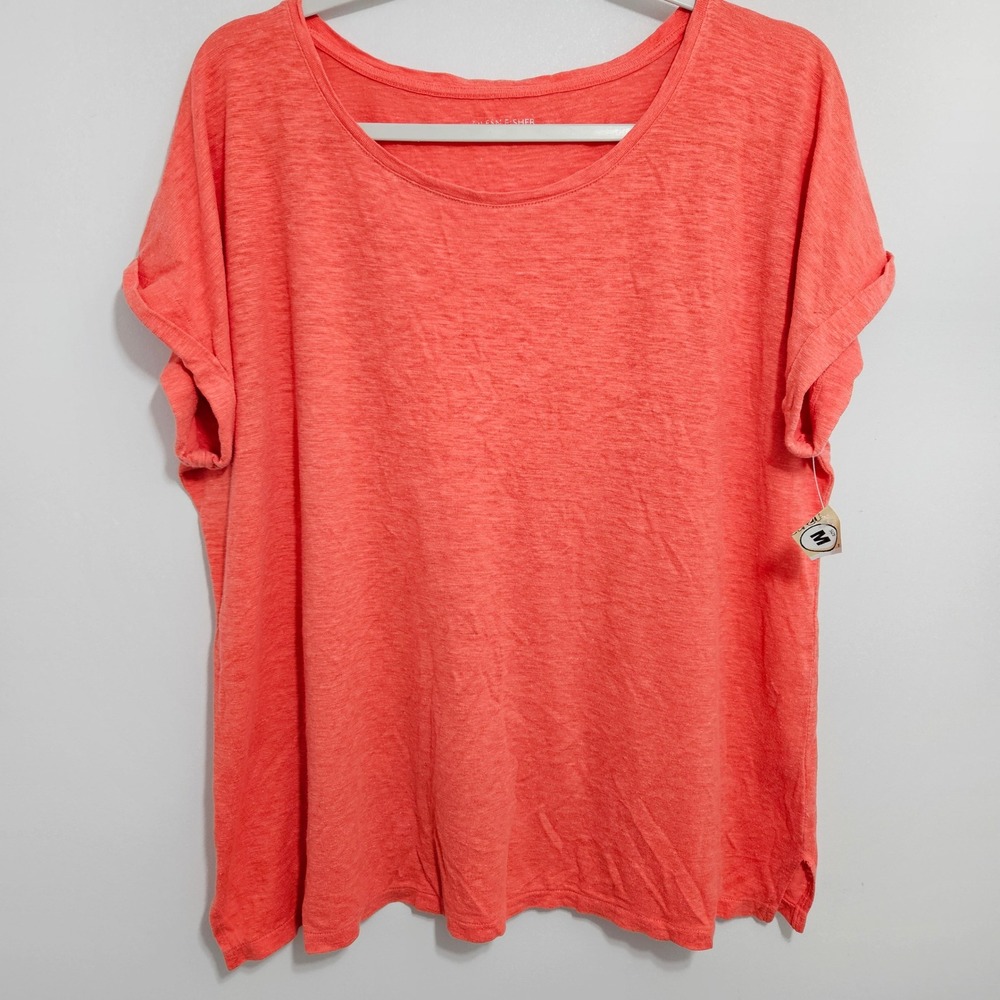 Eileen Fisher NWOT Organic Cotton Hemp Boxy Top Lagenlook Oversized Minimalist M